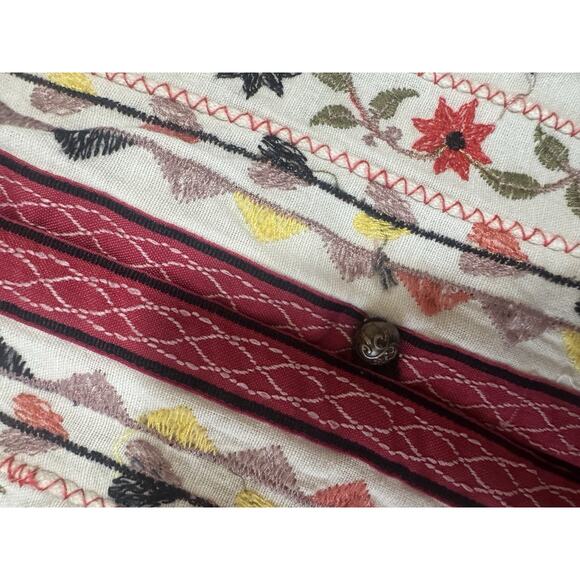 ZARA Off White Embroidered Linen Blend Jacket Size M - Picture 5 of 10